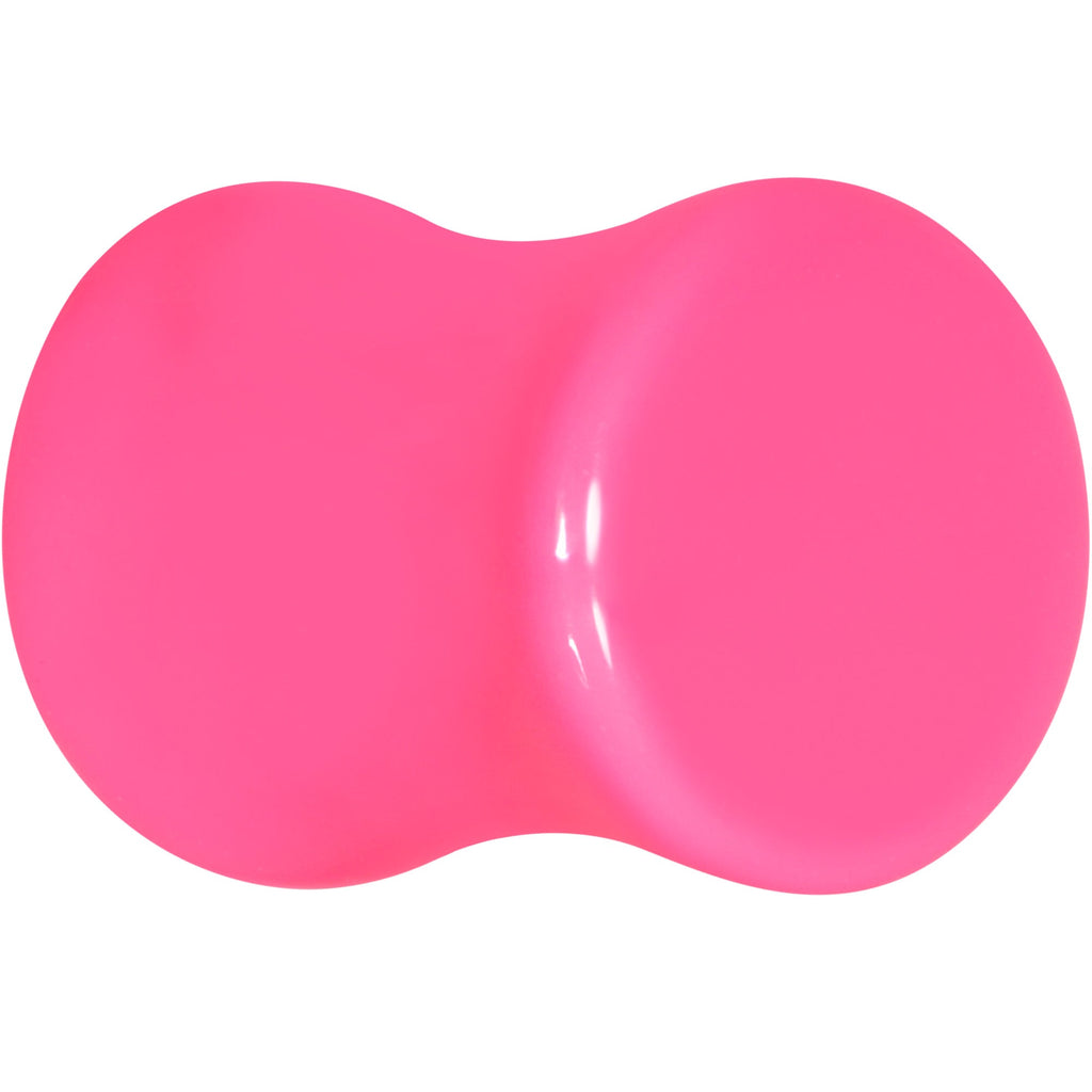 BodyCandy Hot Pink Acrylic Saddle Plug Set 8G to 00G — lifestyle context