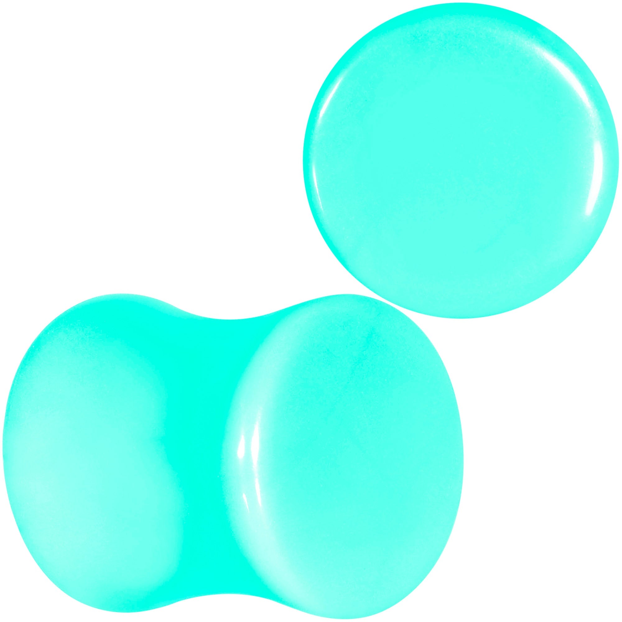 BodyCandy Aqua Acrylic Saddle Plug Set 8G to 00G — alternative angle