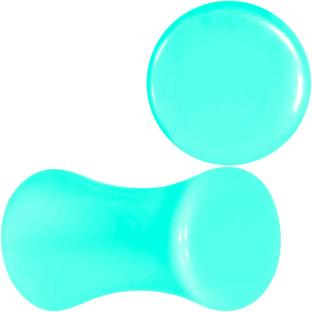 BodyCandy Aqua Acrylic Saddle Plug Set 8G to 00G — color detail