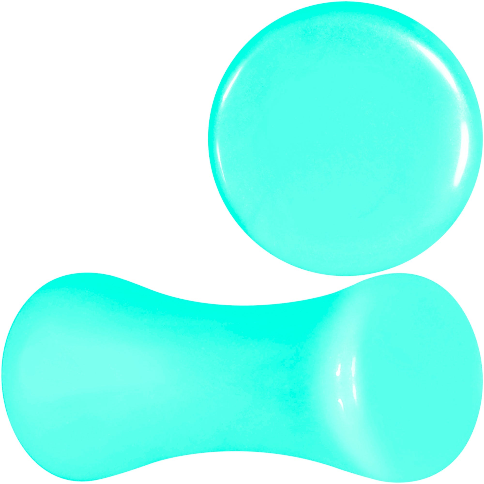 BodyCandy Aqua Acrylic Saddle Plug Set 8G to 00G — size reference