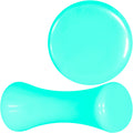 BodyCandy Aqua Acrylic Saddle Plug Set 8G to 00G — in-use photo