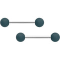 BodyCandy 14G 9/16 Graceful Grey Matte Barbell Nipple Ring Set — main product shot