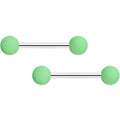 BodyCandy 14G 9/16 Mint Green Matte Barbell Nipple Ring Set — main product shot