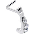 BodyCandy 20G 5/16 Clear CZ Gem Trio Graceful Faux Hoop L Shaped Nose Ring — main product shot