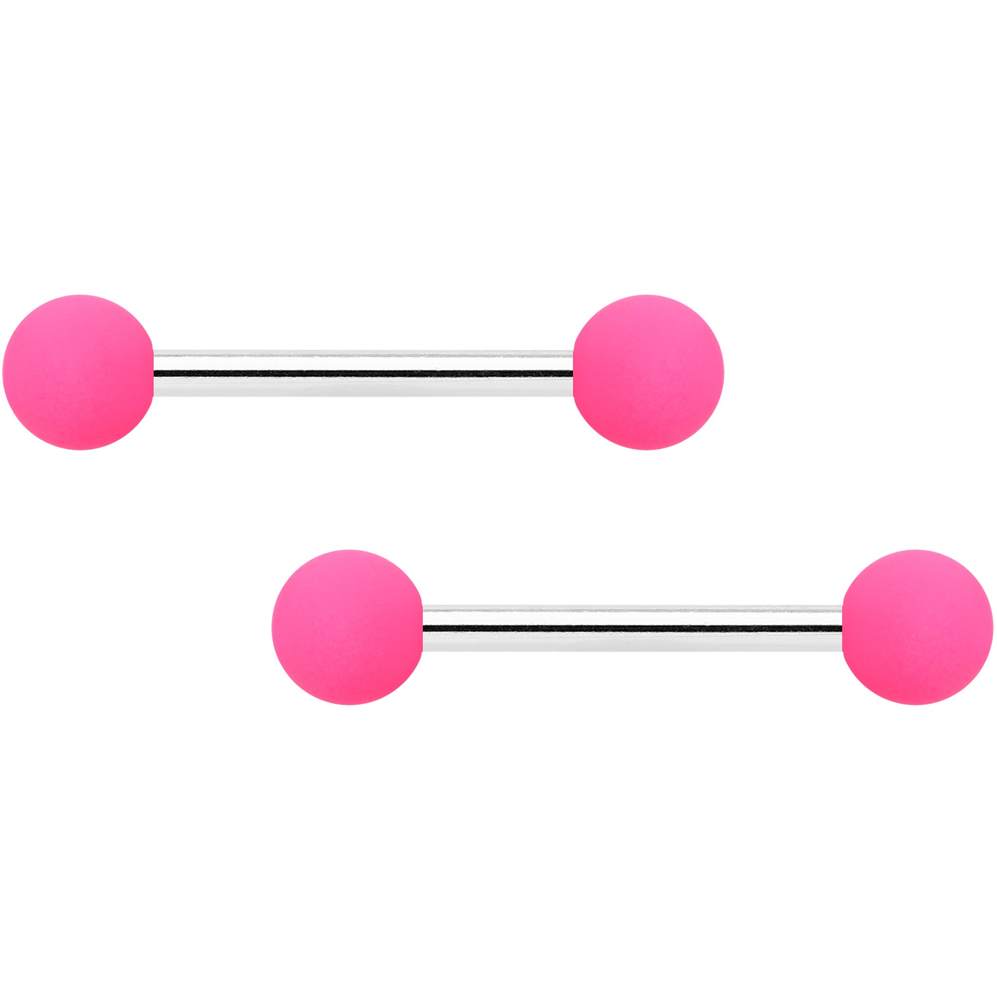BodyCandy 14G 9/16 Mint Green Hot Pink Matte Barbell Nipple Ring Set of 4 — lifestyle context
