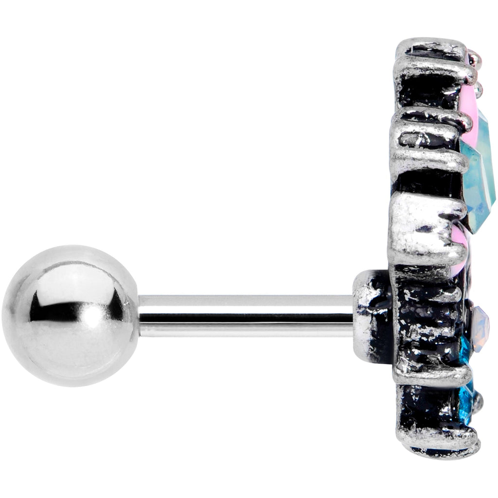 BodyCandy 16G Blue Pink Green Gem Fan Flower Cartilage Tragus Earring — lifestyle context
