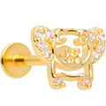 BodyCandy 16G 5/16 Clear Gem Gold Tone Flying Pigs Labret Monroe Tragus — main product shot