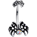 BodyCandy Aurora Gem Angel Wings Double Mount Belly Ring — main product shot
