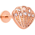 BodyCandy 16G 5/16 Clear Gem Rose Gold Tone Shell Labret Monroe Tragus — main product shot
