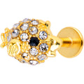 BodyCandy 16G 5/16 Clear Gem Gold Tone Fish Labret Monroe Tragus — main product shot
