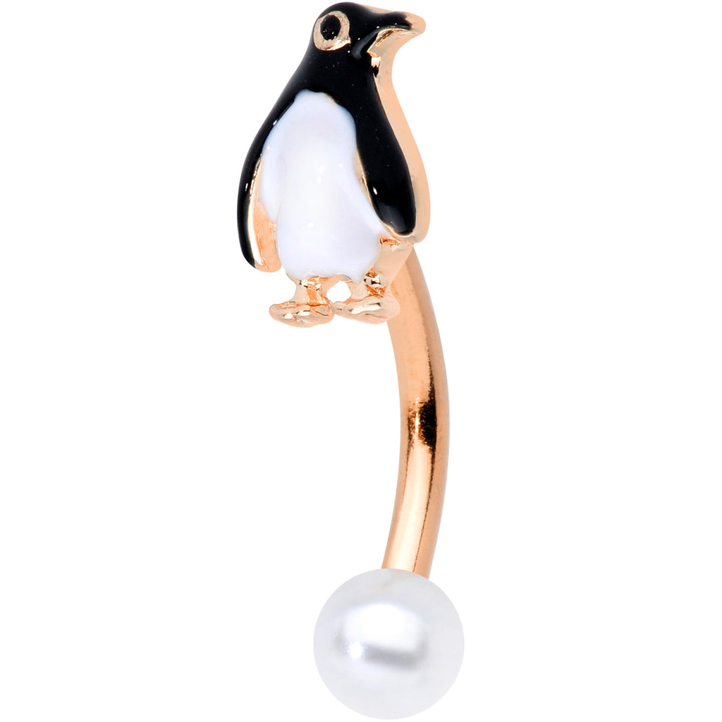 BodyCandy Rose Gold Tone Winter Penguin Christmas Belly Ring Set of 3 — lifestyle context