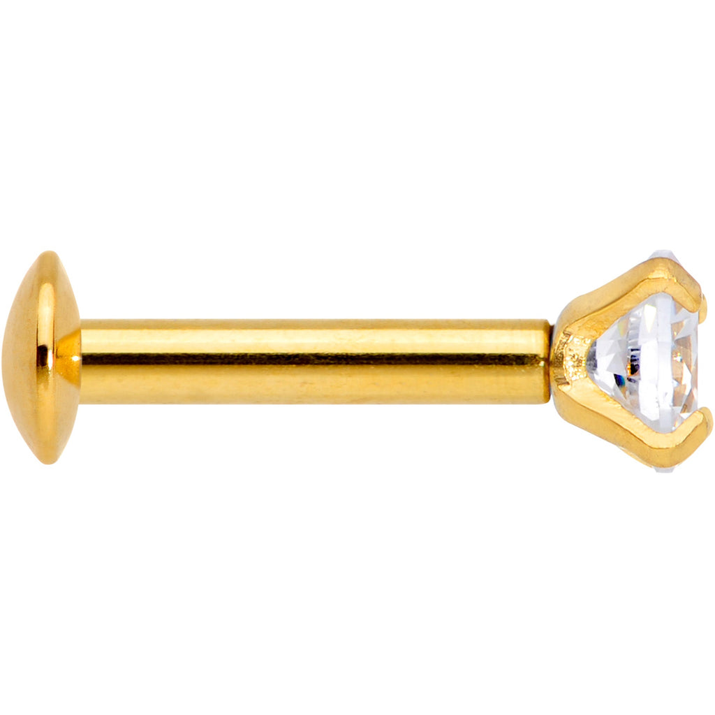 BodyCandy 16G 1/4 CZ Gem Gold PVD 3mm Threadless Push In Labret Tragus — lifestyle context