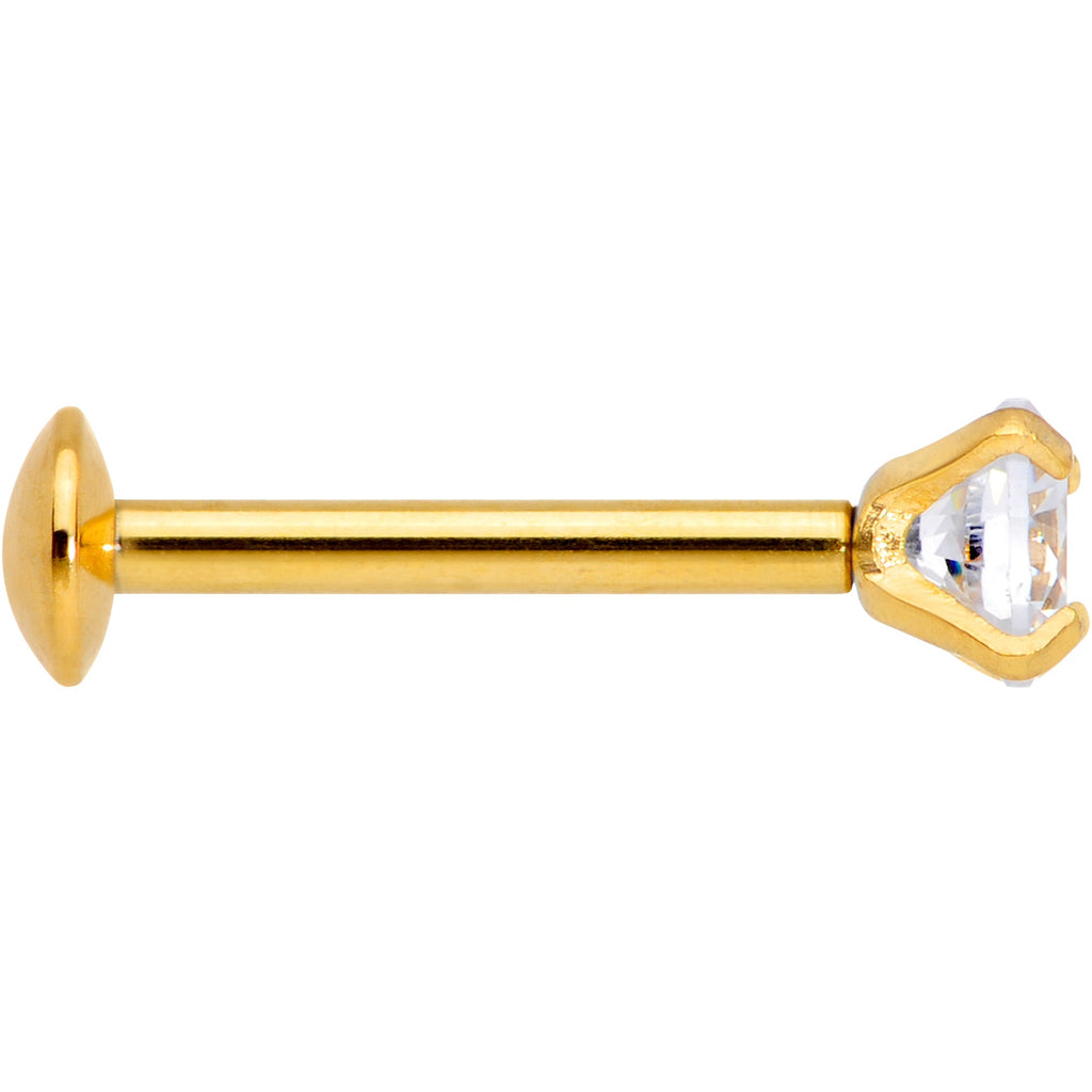 BodyCandy 18G 5/16 CZ Gem Gold PVD 3mm Threadless Push In Labret Tragus — lifestyle context