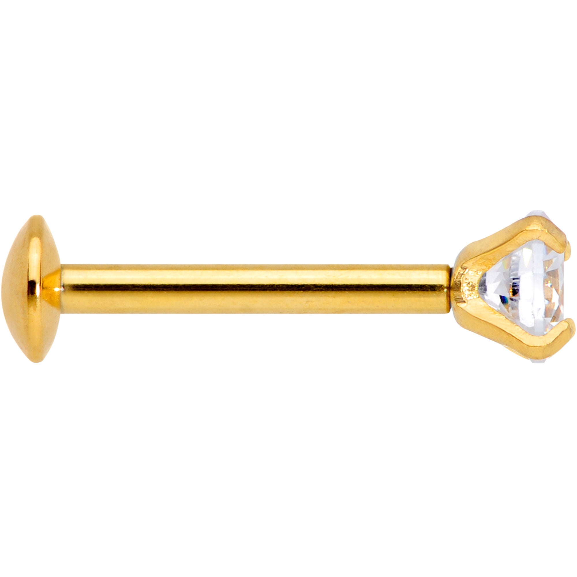 BodyCandy 18G 5/16 CZ Gem Gold PVD 3mm Threadless Push In Labret Tragus — lifestyle context