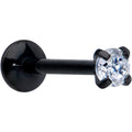 BodyCandy 20G 1/4 CZ Gem Black 2mm Threadless Push In Labret Tragus — main product shot