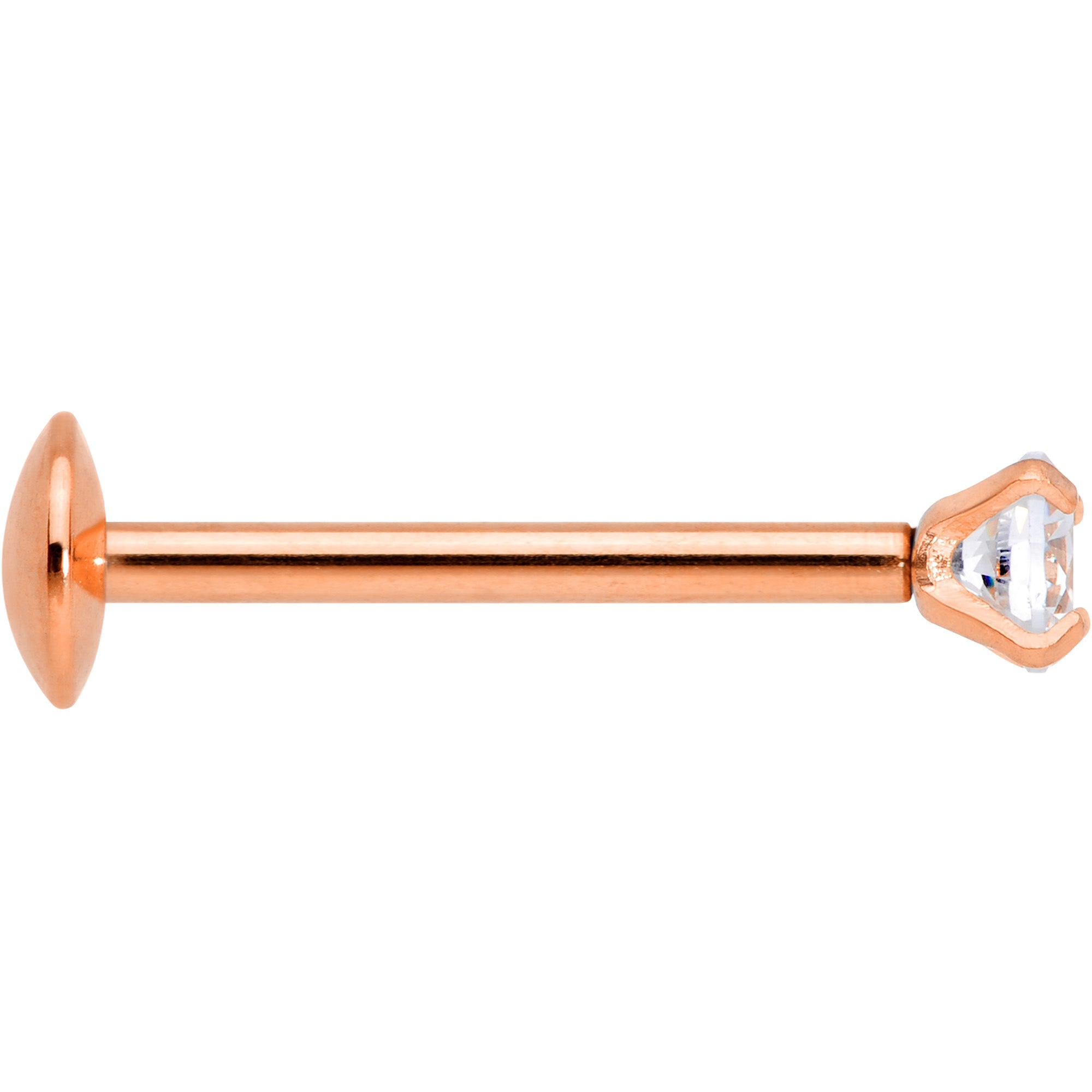 BodyCandy 20G 5/16 CZ Rose Gold PVD 2mm Threadless Push In Labret Tragus — lifestyle context