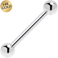 BodyCandy Solid 14k White Gold Straight Barbell Ring 16G 3/8 3mm — main product shot