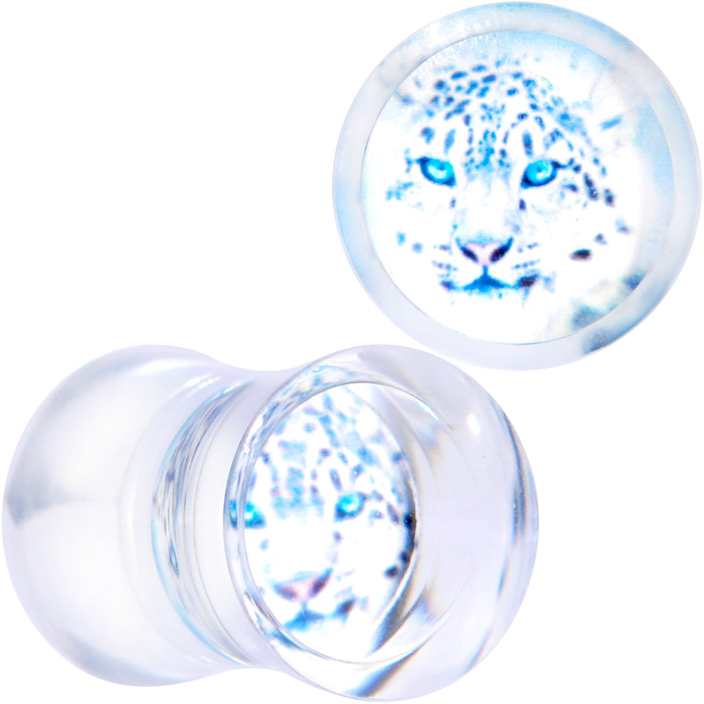 BodyCandy Clear Blue Acrylic Animal Cheetah Saddle Plug Set 2G to 1 Inch — size reference