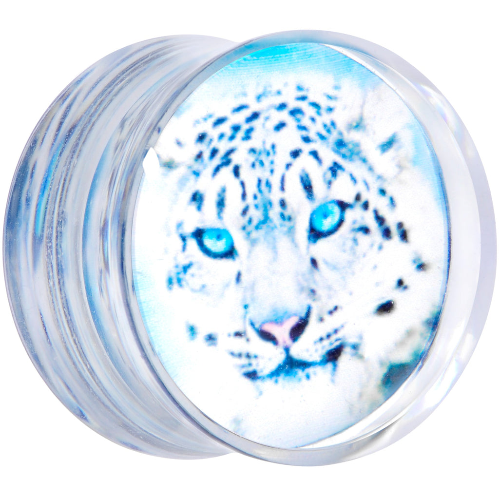 BodyCandy Clear Blue Acrylic Animal Cheetah Saddle Plug Set 2G to 1 Inch — lifestyle context