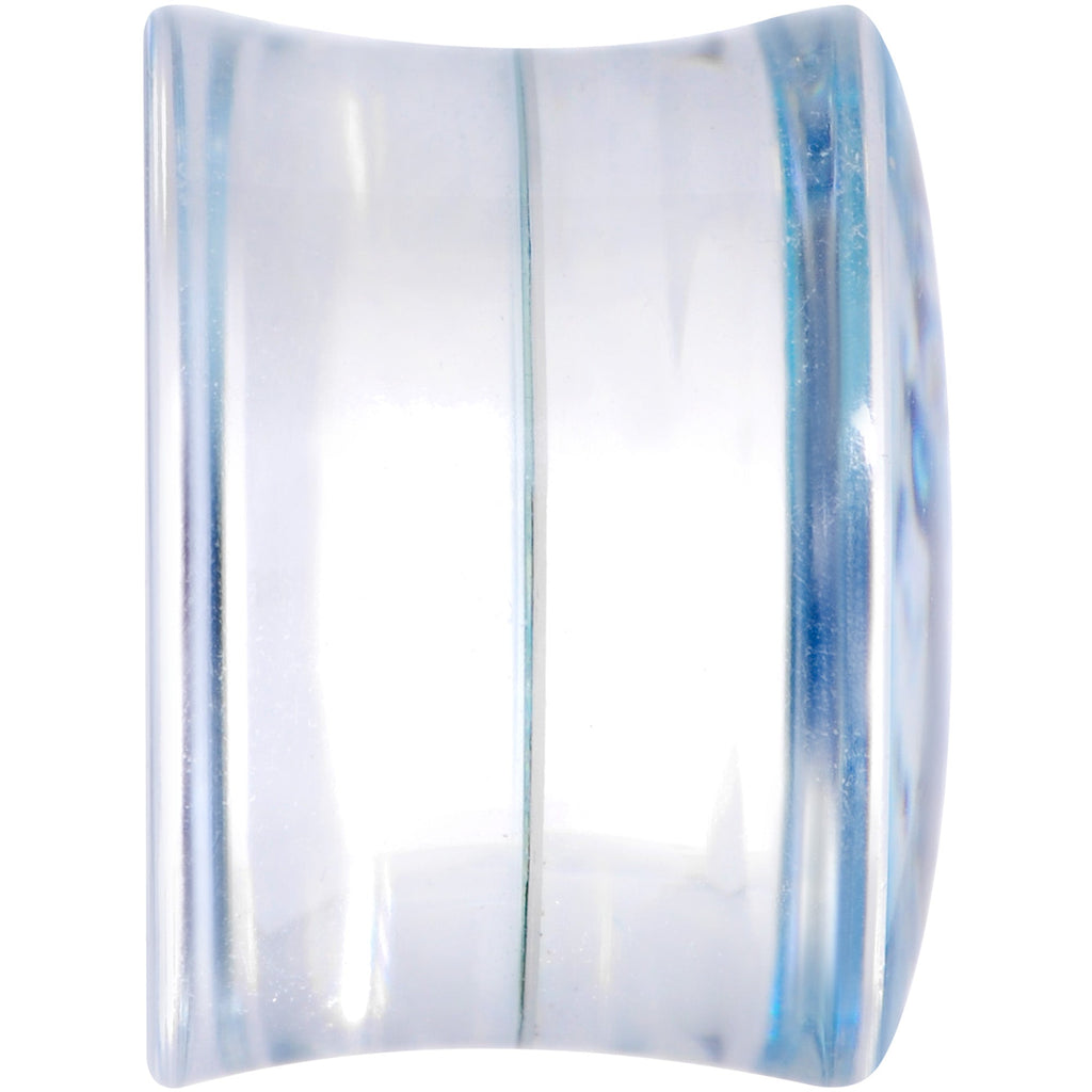 BodyCandy Clear Blue Acrylic Animal Cheetah Saddle Plug Set 2G to 1 Inch — back view