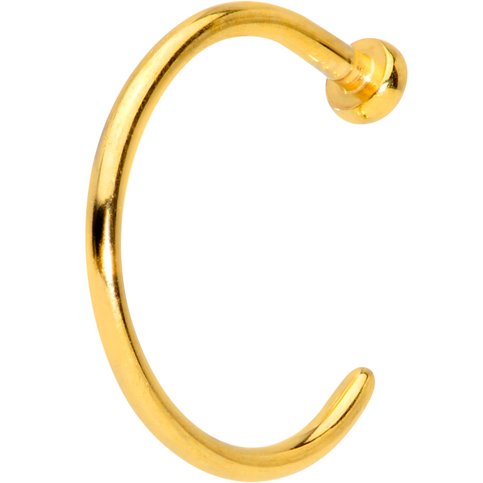 BodyCandy 20G 5/16 Gold Tone PVD Implant Grade Titanium Disc Nose Hoop — main product shot