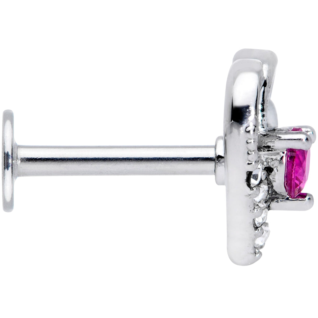 BodyCandy 16G 5/16 Clear Pink Gem Heart Valentines Day Labret Monroe Tragus — lifestyle context