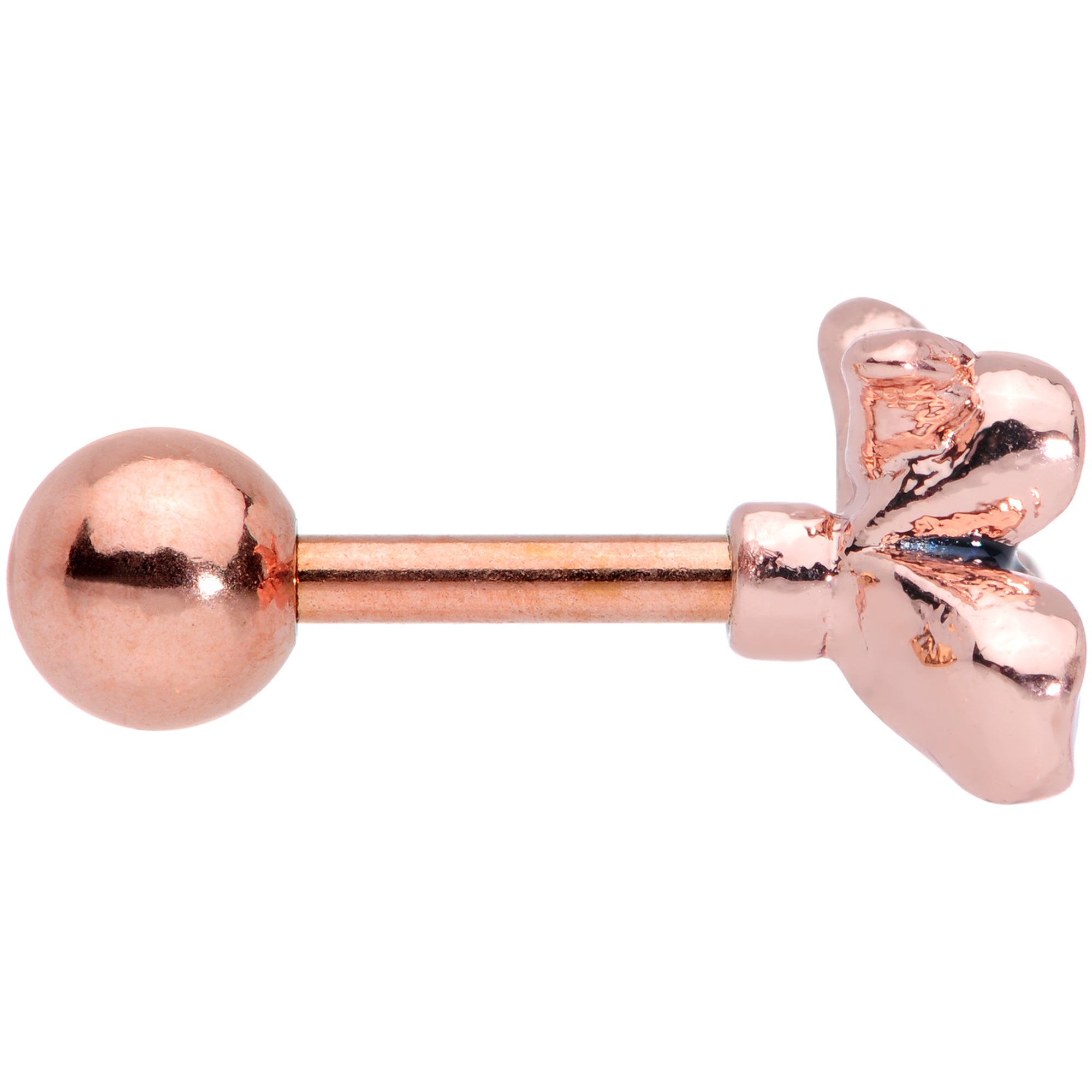 BodyCandy 16G 1/4 Rose Gold Tone Tropical Flower Cartilage Tragus — lifestyle context