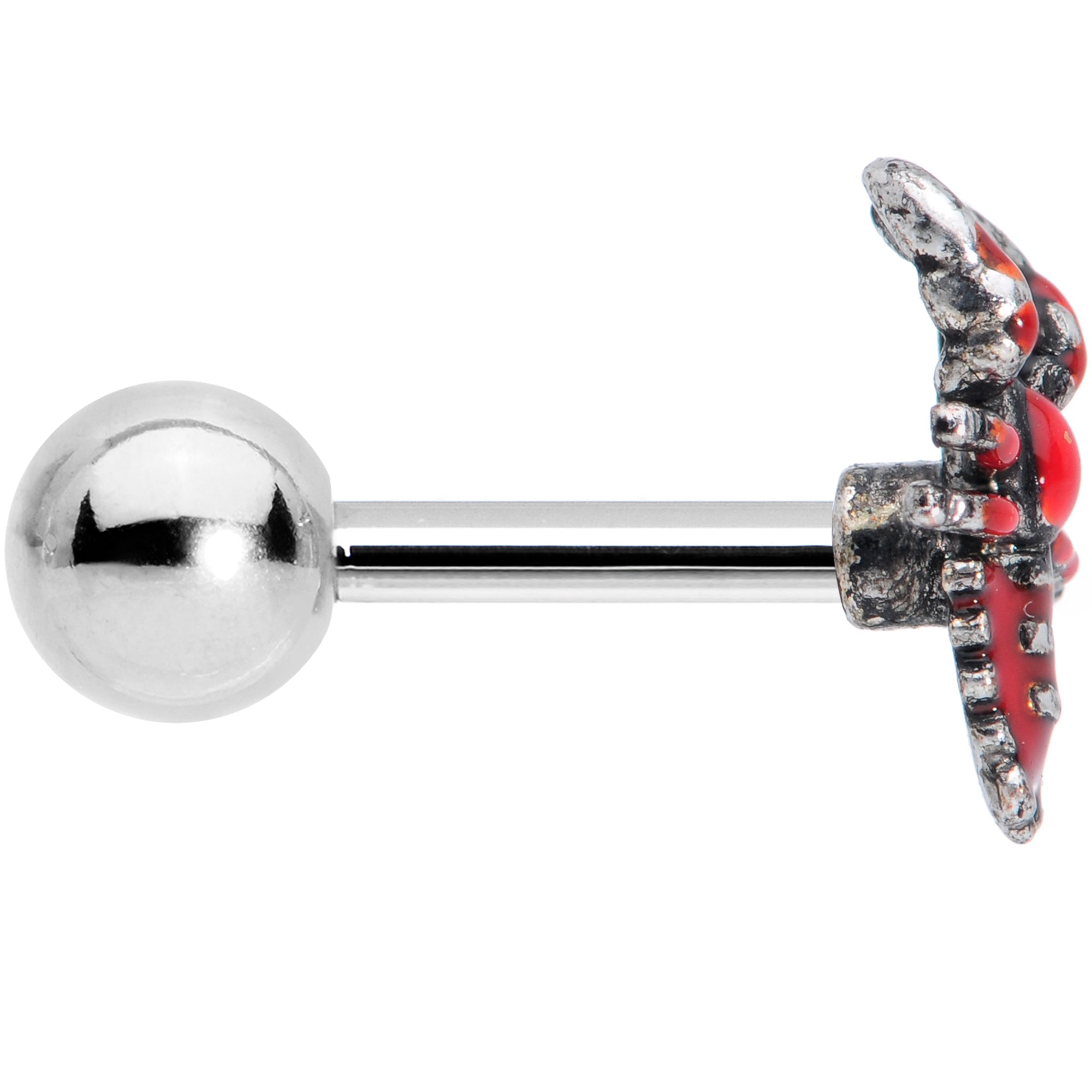 BodyCandy 16G 1/4 Red Atlantic Lobster Cartilage Tragus Earring — lifestyle context