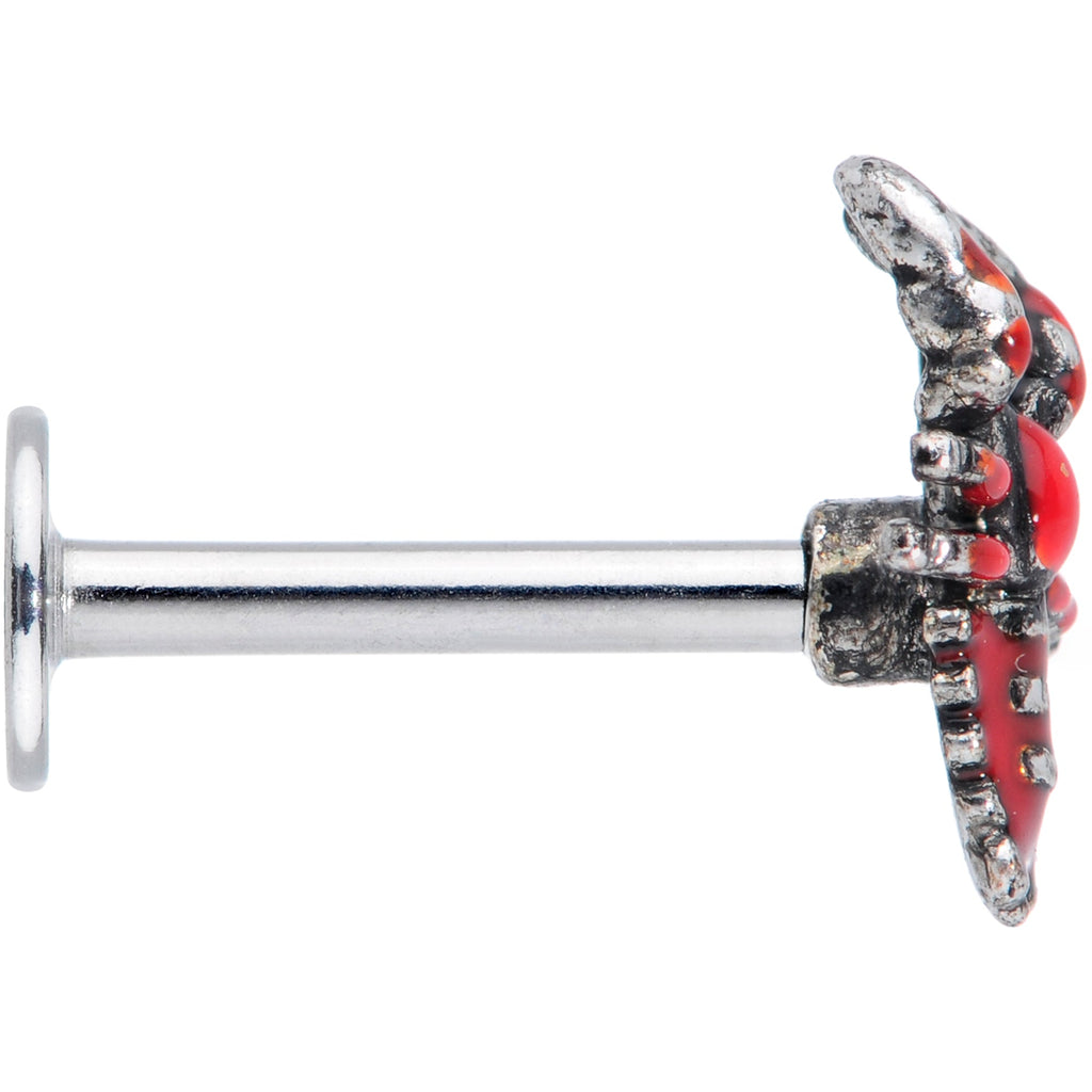 BodyCandy 16G 5/16 Atlantic Red Lobster Labret Monroe Tragus — lifestyle context