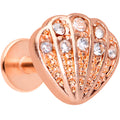 BodyCandy 16G 1/4 Clear Gem Rose Gold Tone Shell Labret Monroe Tragus — main product shot