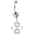 BodyCandy Clear Gem Heart Shamrock St Patricks Day Dangle Belly Ring — main product shot