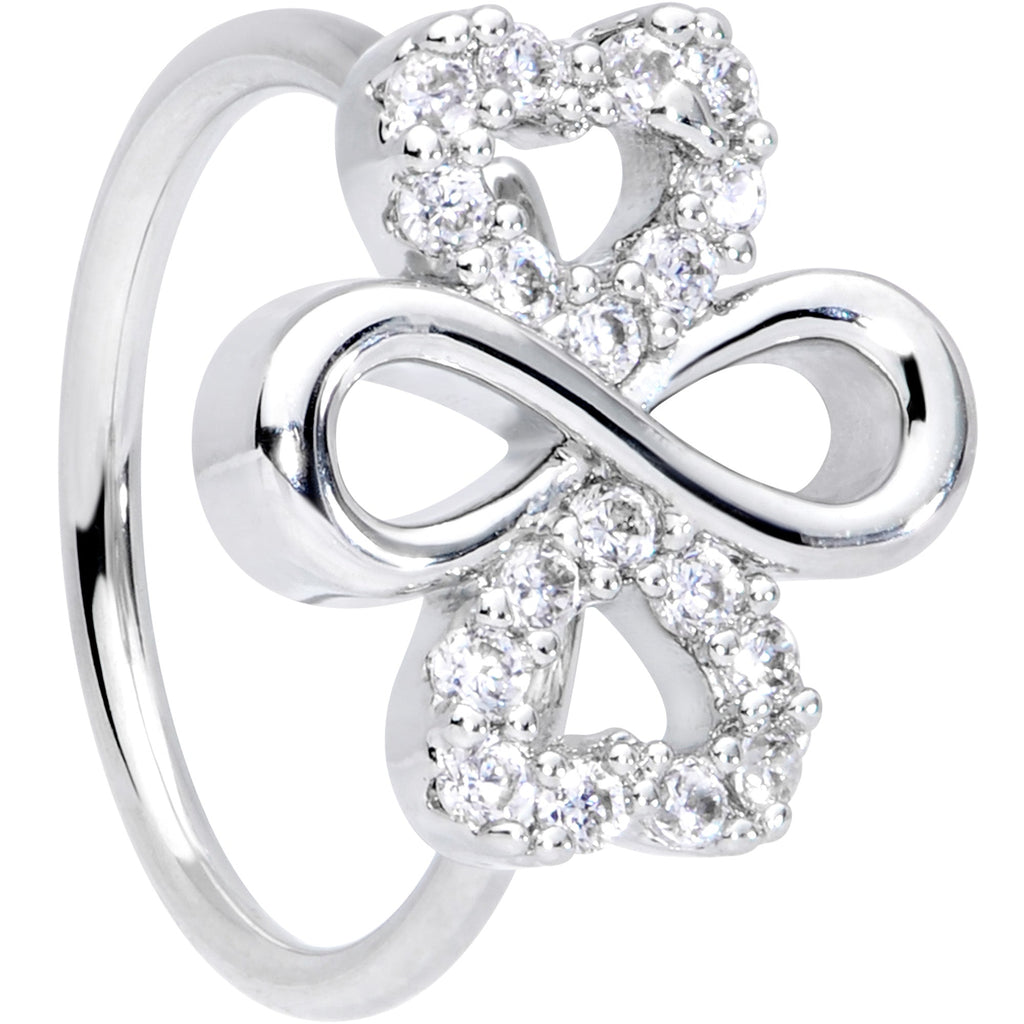 BodyCandy 20G 5/16 Clear Gem Heart Shamrock St Patricks Day Nose Hoop — main product shot