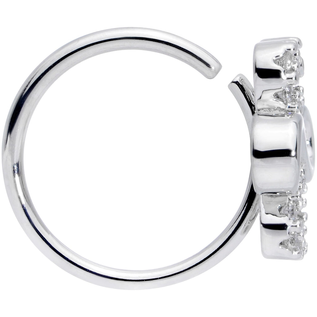 BodyCandy 20G 5/16 Clear Gem Heart Shamrock St Patricks Day Nose Hoop — lifestyle context