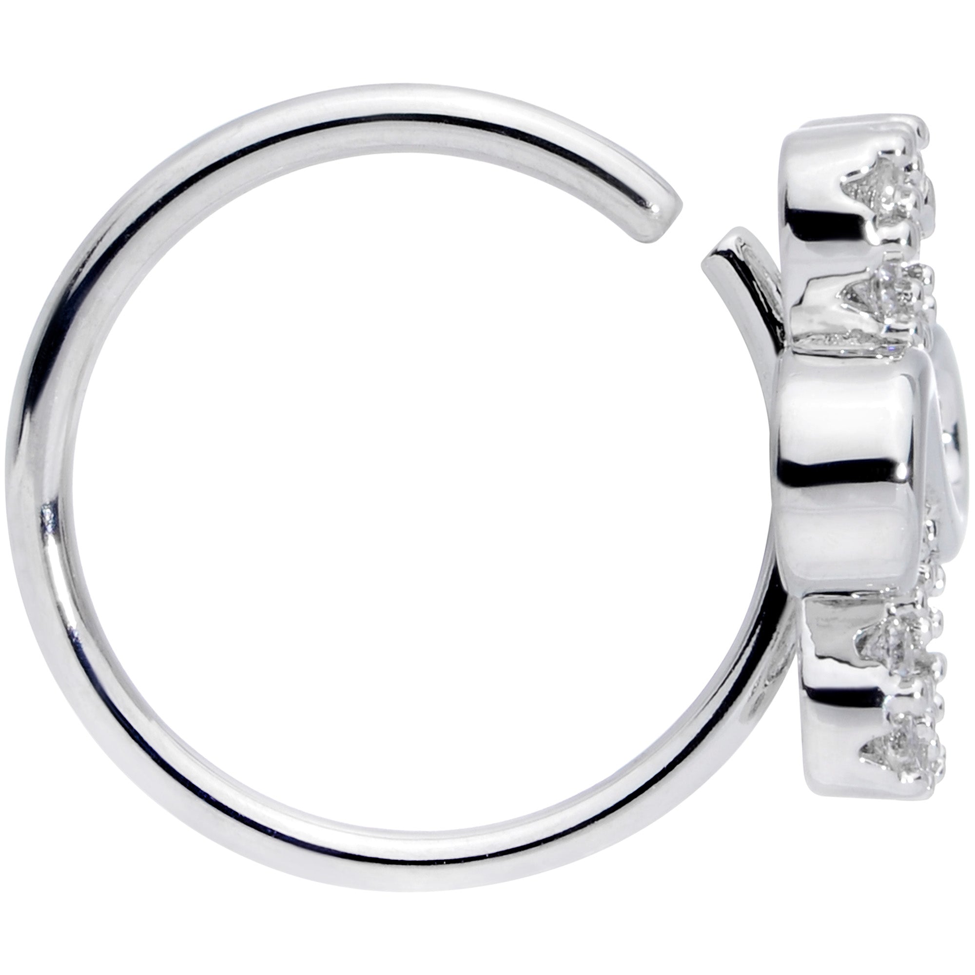 BodyCandy 20G 5/16 Clear Gem Heart Shamrock St Patricks Day Nose Hoop — lifestyle context