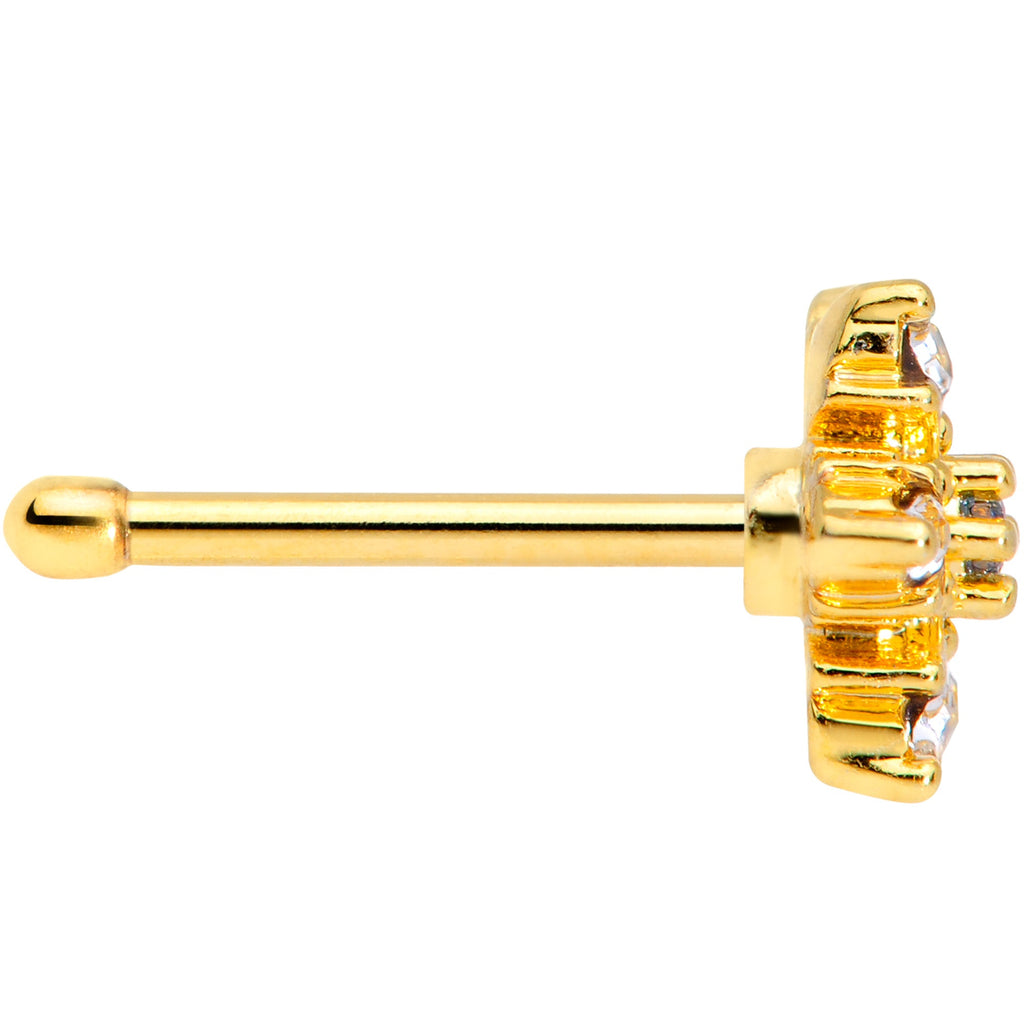 BodyCandy 20G 1/4 Blue CZ Gold Tone Snowflake Christmas Nose Bone — lifestyle context