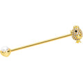 BodyCandy 14G Clear Gem Gold Tone Egg Chick Industrial Barbell 38mm — main product shot