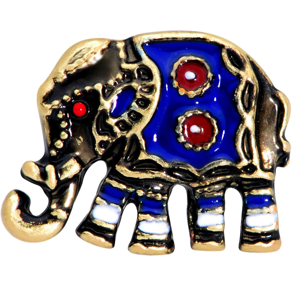 BodyCandy 16G 1/4 Gold Tone Rococo Elephant Cartilage Tragus Earring — detail close-up