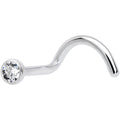 BodyCandy 18G Clear 2.5mm Grade 23 Titanium Press Fit Left Side Nose Screw — main product shot