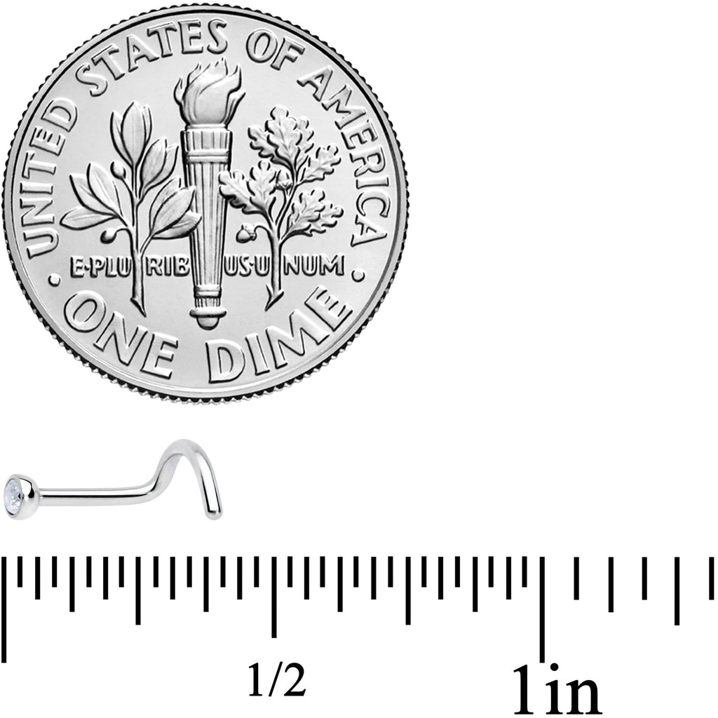 BodyCandy 18G Clear 2.5mm Grade 23 Titanium Press Fit Left Side Nose Screw — lifestyle context