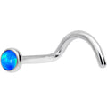 BodyCandy 18G 7mm Blue 3mm Synthetic Opal Titanium Left Nose Ring Screw — main product shot