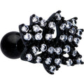 BodyCandy 16G 1/4 Clear CZ Gem Black Lotus Flower Cartilage Tragus — main product shot