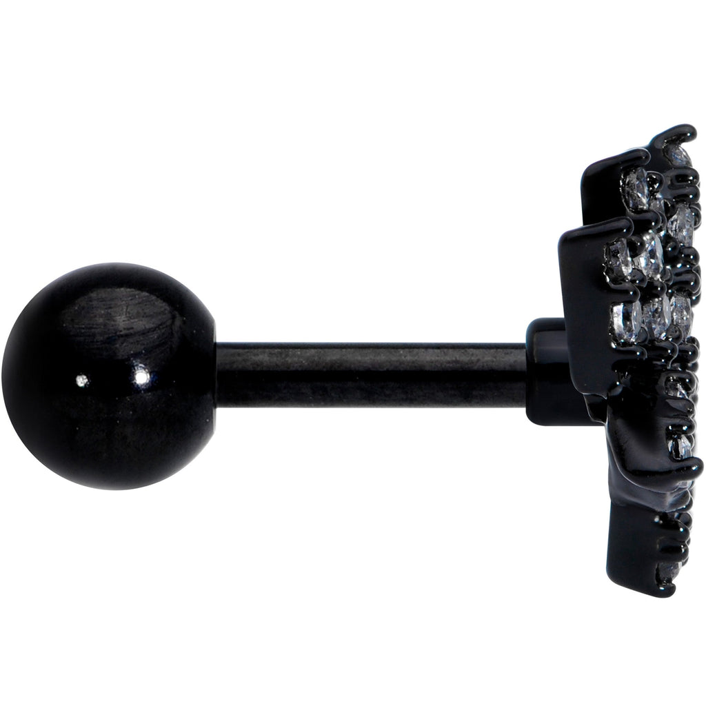 BodyCandy 16G 1/4 Clear CZ Gem Black Lotus Flower Cartilage Tragus — lifestyle context