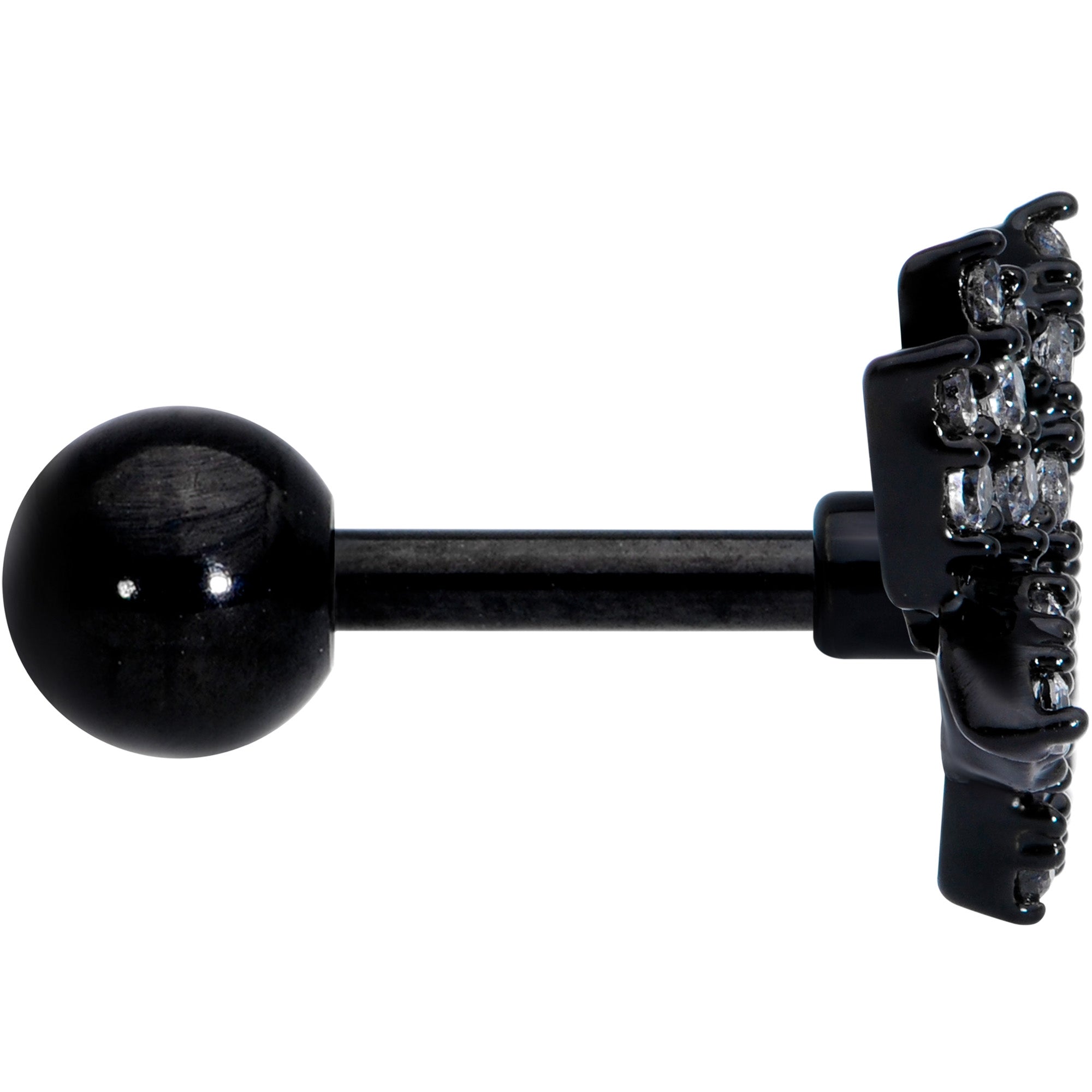 BodyCandy 16G 1/4 Clear CZ Gem Black Lotus Flower Cartilage Tragus — lifestyle context