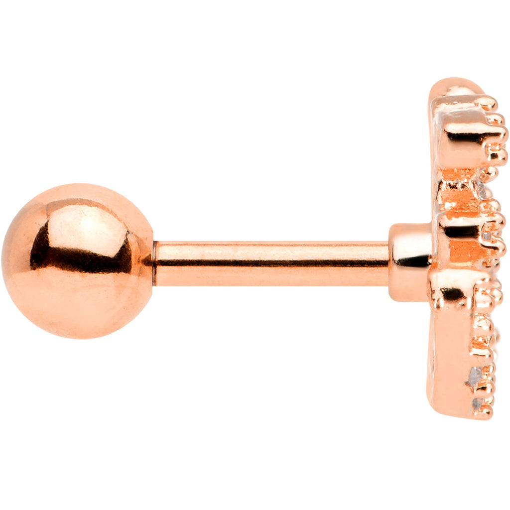 BodyCandy 16G 1/4 Clear CZ Gem Rose Gold Tone Amazing Om Cartilage Tragus — lifestyle context