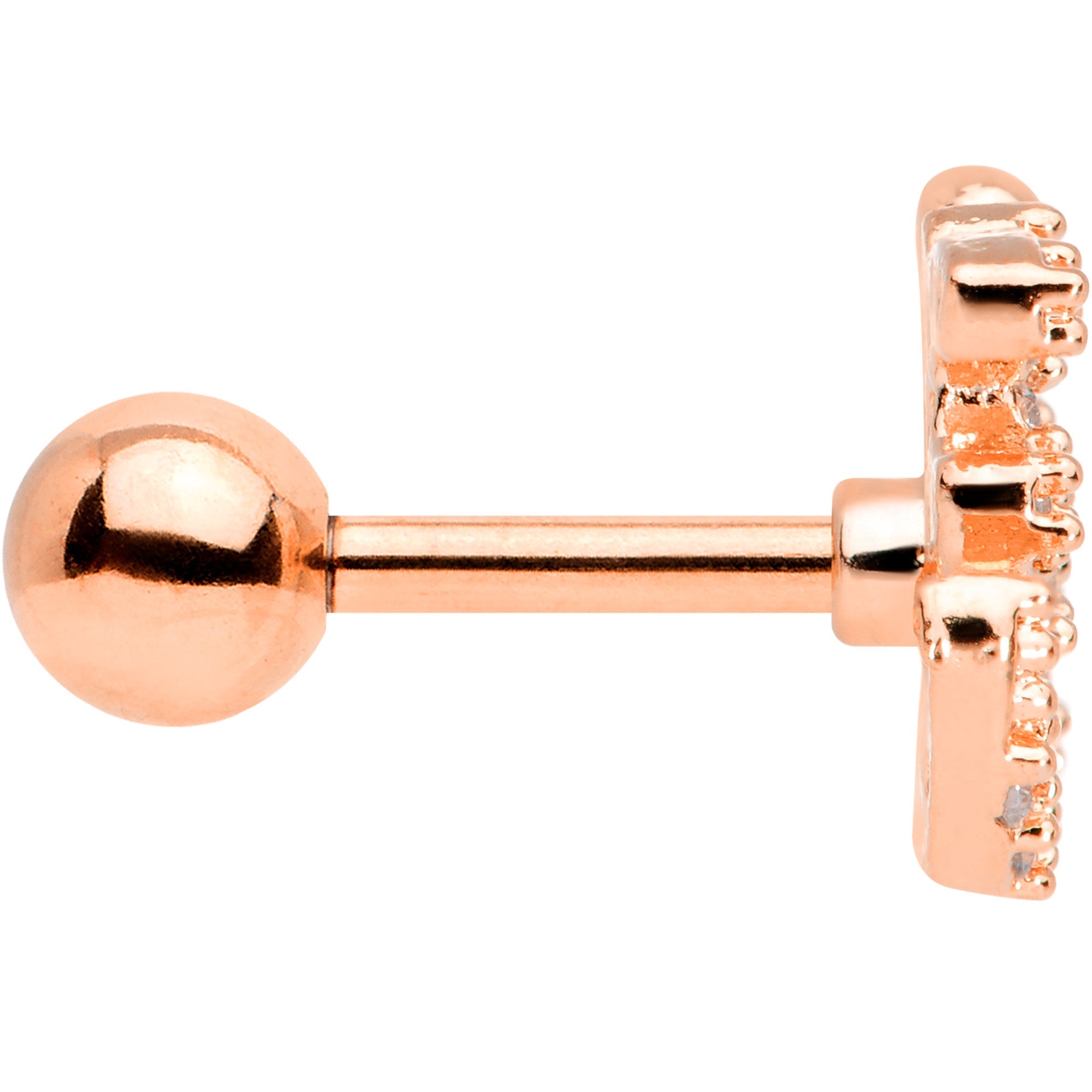 BodyCandy 16G 1/4 Clear CZ Gem Rose Gold Tone Amazing Om Cartilage Tragus — lifestyle context