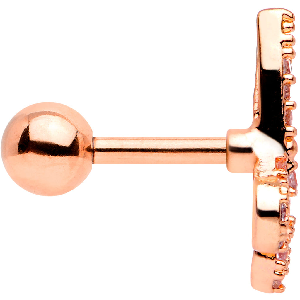 BodyCandy 16G 1/4 Clear CZ Gem Rose Gold Tone Scissors Cartilage Tragus — lifestyle context