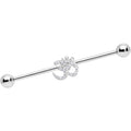 BodyCandy 14G Clear CZ Gem Amazing Om Industrial Barbell 38mm — main product shot
