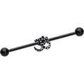 BodyCandy 14G Clear CZ Gem Black Amazing Om Industrial Barbell 38mm — main product shot