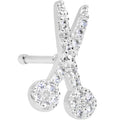 BodyCandy 20G 1/4 Clear CZ Gem Shear Scissors Nose Bone — main product shot