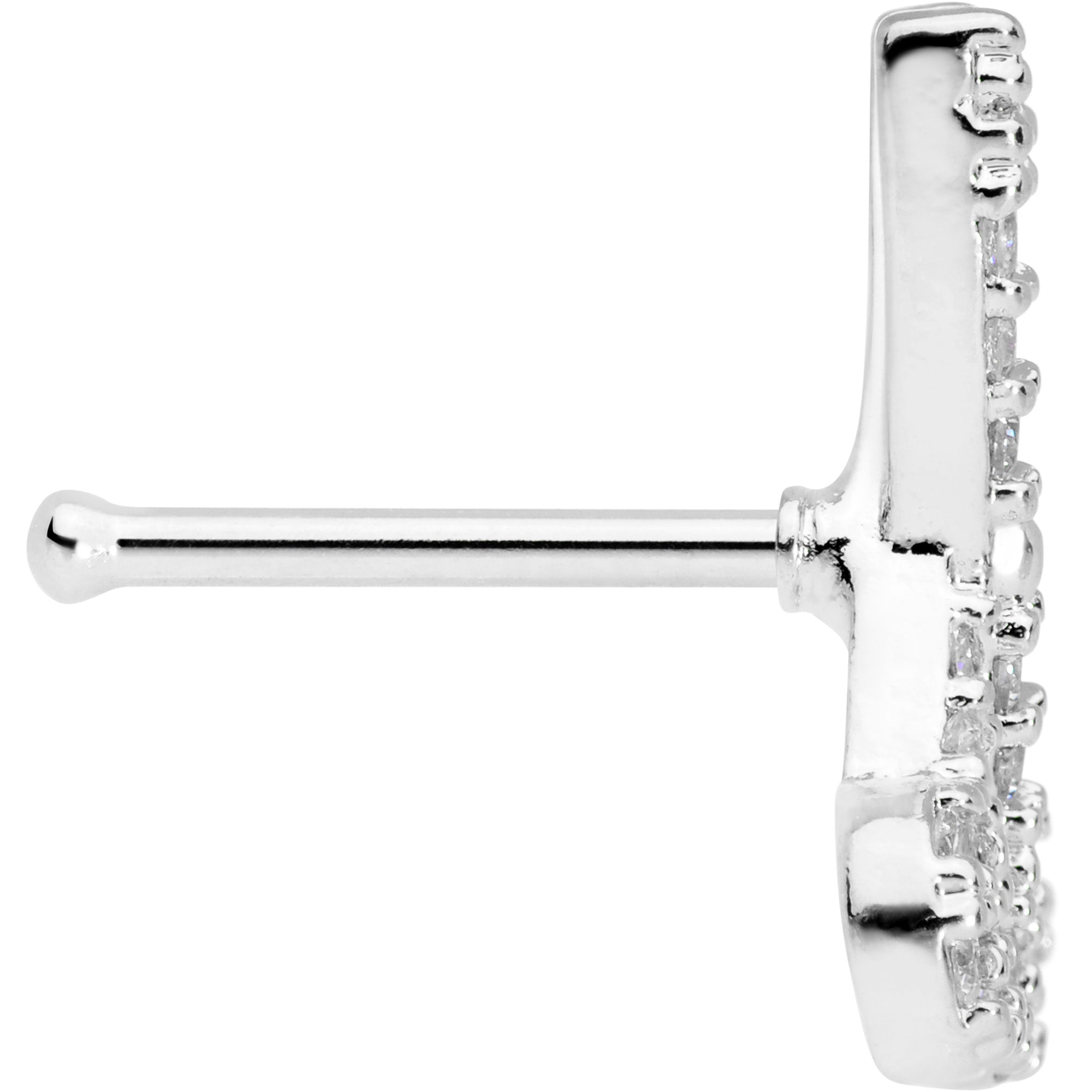 BodyCandy 20G 1/4 Clear CZ Gem Shear Scissors Nose Bone — lifestyle context